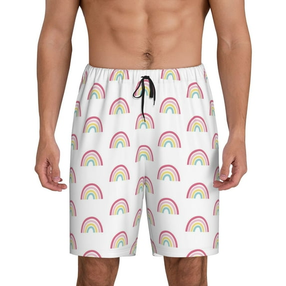 KLL Rainbow for Men's 1-Pack Shorts,Sleep Pajama Shorts for Men Soft Pj Shorts Men's Pajama Bottoms Sleepwear -4X-Large