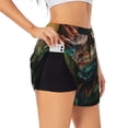 thumbnail image 1 of KLL Realistic Colorful Chameleon Pattern Shorts Women,Athletic Shorts High Waisted Running Shorts Pocket Sporty Short Gym Elastic Workout Shorts-XX-Large, 1 of 7