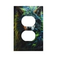 thumbnail image 1 of KLL Realistic Style Colorful Wolf A Pattern Electrical Outlet Covers, 3" x 5" 1 Pack Electric Receptacle Plug Covers for Decorator Receptacle Outlet & Switch-Style S, 1 of 6