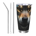 thumbnail image 1 of KLL Realistic Style Colorful Wolf Print 40oz Stainless Steel Insulated Car Cup with Spillproof Lid - Keep Your Drink Hot or Cold on the Go-Straw Three-piece Set, 1 of 8