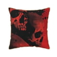 thumbnail image 1 of KLL Red And Black Abstract Skull Decorative Throw Pillow Covers Velvet Soft for Couch Sofa Bedroom Living Room Outdoor (No pillow core)- 18"x18", 1 of 5