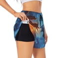 thumbnail image 1 of KLL Red And Blue Fire Dragon A Pattern Shorts Women,Athletic Shorts High Waisted Running Shorts Pocket Sporty Short Gym Elastic Workout Shorts-Large, 1 of 7
