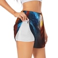 thumbnail image 1 of KLL Red And Blue Fire Dragon E Pattern Shorts Women,Athletic Shorts High Waisted Running Shorts Pocket Sporty Short Gym Elastic Workout Shorts-Large, 1 of 7