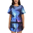 thumbnail image 1 of KLL Red And Blue Fire Dragon Print Pajama Set for Women Short Sleeve Sleepwear Pjs Soft 2 Piece Lounge Sleepwear Sets-XX-Large, 1 of 6