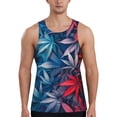 thumbnail image 1 of KLL Red And Blue Leaves Print Men's Muscle Gym Workout Stringer Tank Tops Bodybuilding Fitness T-Shirts Tank Tops Men-4X-Large, 1 of 7