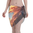 thumbnail image 1 of KLL Red And Gray Flame Fox Print Women's Sarong Coverups Short Bathing Suit Wrap Skirt Beach Wrap Swimsuit Cover Ups, 1 of 6