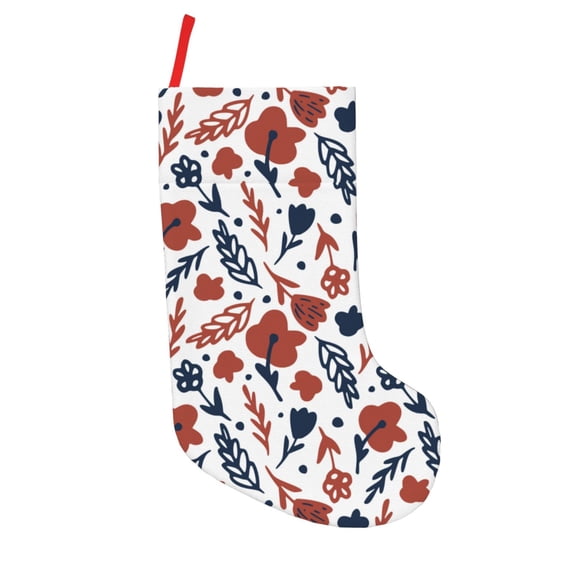 KLL Red Blue Leaves for 18" Christmas Stocking Snowman Xmas Stocking Holiday Christmas Decoration Gifts for Family Kids