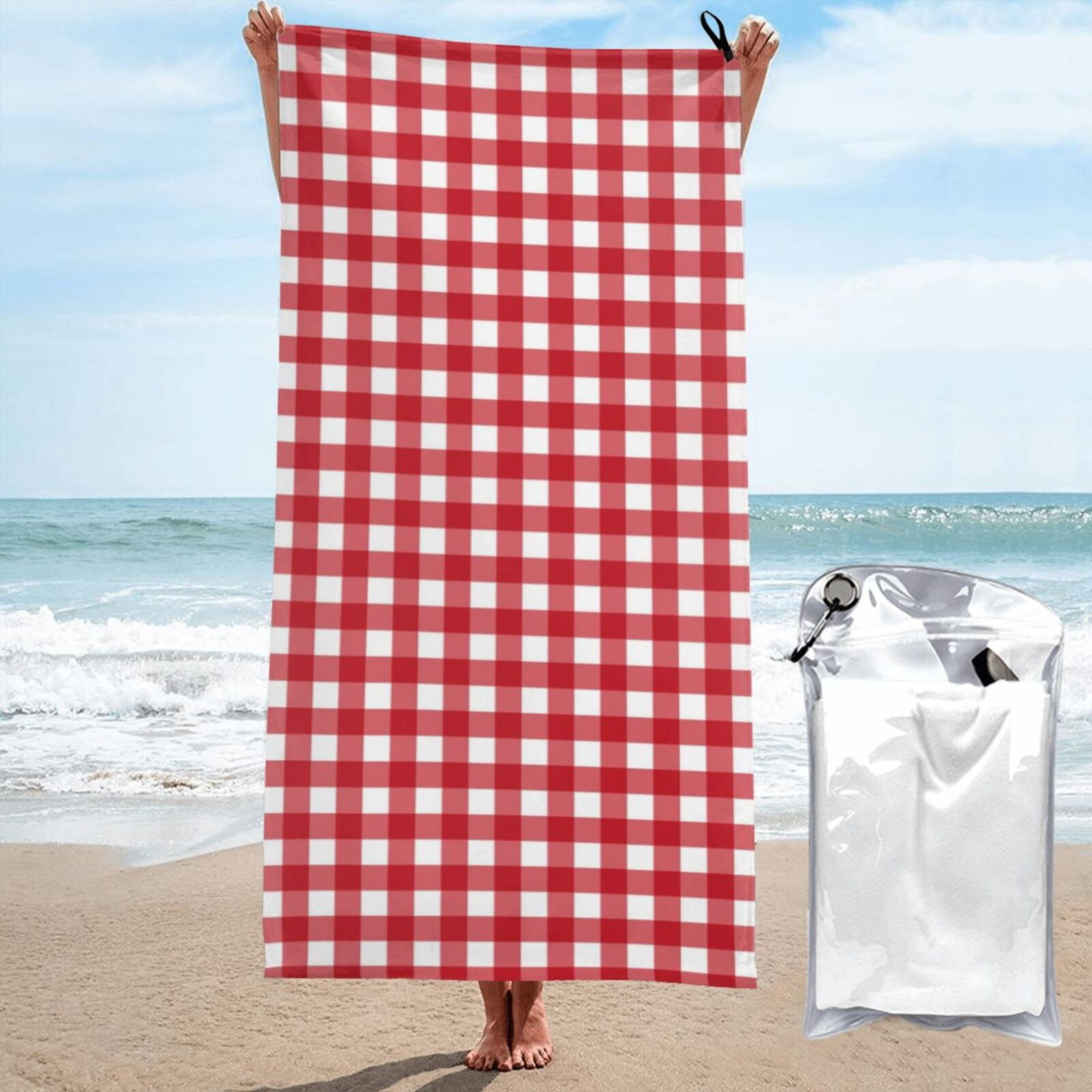Iceberg Red Cotton Men Beach Towel main image 1