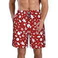 thumbnail image 1 of KLL Red Christmas Cheer. Men's Casual Summer Beach Shorts Hawaiian Shorts with Pockets-XX-Large, 1 of 5