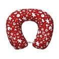 thumbnail image 1 of KLL Red Christmas Cheer. Pattern Memory Foam Cervical Neck Pillow Versatile U-Shaped Pillows for Home/Office/Camping/Travelling/Soft Washable Cover, 1 of 8