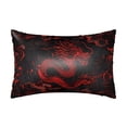 thumbnail image 1 of KLL Red Dragon On Black Pattern Silk Pillowcase for Hair and Skin Standard Size 20"X 30" Soft Breathable Pillow Covers for Sleeping, 1 of 6