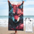 thumbnail image 1 of KLL Red Flame Wolf Head Microfiber Beach Towel Fast Drying,Extra Large 27.5"x55" Sand Free Beach Towel Super Lightweight Towels, 1 of 5