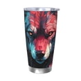 thumbnail image 1 of KLL Red Flame Wolf Head Print 40oz Stainless Steel Insulated Car Cup with Spillproof Lid - Keep Your Drink Hot or Cold on the Go-Without Straw, 1 of 8