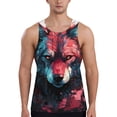 thumbnail image 1 of KLL Red Flame Wolf Head Print Men's Muscle Gym Workout Stringer Tank Tops Bodybuilding Fitness T-Shirts Tank Tops Men-4X-Large, 1 of 7