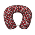 thumbnail image 1 of KLL Red Floral Pattern Memory Foam Cervical Neck Pillow Versatile U-Shaped Pillows for Home/Office/Camping/Travelling/Soft Washable Cover, 1 of 8