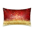 thumbnail image 1 of KLL Red Gold Glitter Pattern Silk Pillowcase for Hair and Skin Standard Size 20"X 30" Soft Breathable Pillow Covers for Sleeping, 1 of 8