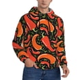 thumbnail image 1 of KLL Red Hot Chili Print Mens Hoodie Long Sleeve Casual Pullover Hooded Sweatshirt Fashion Drawstring Hoodies with Pocket-Small, 1 of 6