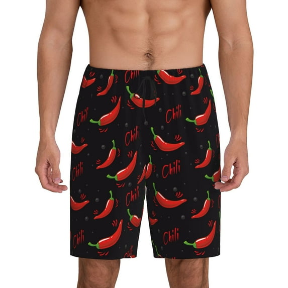 KLL Red Hot Chili for Men's 1-Pack Shorts,Sleep Pajama Shorts for Men Soft Pj Shorts Men's Pajama Bottoms Sleepwear -4X-Large
