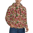 thumbnail image 1 of KLL Red Houses Print Mens Hoodie Long Sleeve Casual Pullover Hooded Sweatshirt Fashion Drawstring Hoodies with Pocket-X-Large, 1 of 6