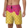 thumbnail image 1 of KLL Red Ice Cream for Mens Swim Trunks Quick Dry Swim Shorts with Built-in Compression Liner Funny Swimwear Bathing Suits-Small, 1 of 6