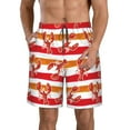 thumbnail image 1 of KLL Red Lobster Men's Casual Summer Beach Shorts Hawaiian Shorts with Pockets-Small, 1 of 6