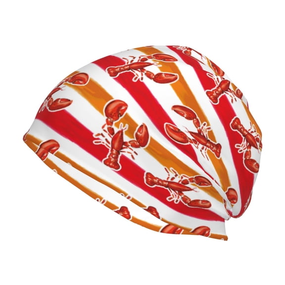 KLL Red Lobster Winter Fall Beanie Knit Hats for Men & Women - Warm & Soft Stylish Toboggan Caps for Cold Weather