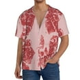 thumbnail image 1 of KLL Red Meat Print Men's Shirt Short Sleeve Button Down Summer Cuba Beach Shirts- Medium, 1 of 5