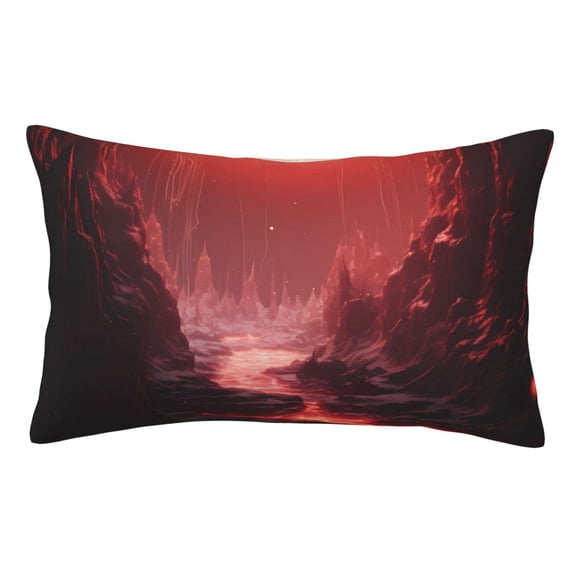 KLL Red Moon Lava Pillow Covers Envelope Closure,Super Soft and Cozy Fuzzy Fleece Pillow Case Cover (No pillow core) 20"x30"
