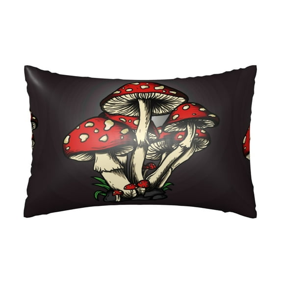 KLL Red Mushrooms Pattern Silk Pillowcase for Hair and Skin Standard Size 20"X 30" Soft Breathable Pillow Covers for Sleeping