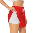 thumbnail image 1 of KLL Red Pattern Shorts Women,Athletic Shorts High Waisted Running Shorts Pocket Sporty Short Gym Elastic Workout Shorts-X-Large, 1 of 7