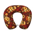 thumbnail image 1 of KLL Red Plaid Sunflower Pattern Memory Foam Cervical Neck Pillow Versatile U-Shaped Pillows for Home/Office/Camping/Travelling/Soft Washable Cover, 1 of 8