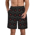 thumbnail image 1 of KLL Red Poker Men's Casual Summer Beach Shorts Hawaiian Shorts with Pockets-XX-Large, 1 of 5