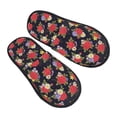 thumbnail image 1 of KLL Red Rose Flower Slippers for Women Men House Slip on Indoor Outdoor Bedroom Furry Fleece Lined Ladies Comfy Anti-Skid Rubber Hard Sole-Medium, 1 of 8