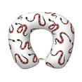 thumbnail image 1 of KLL Red Snake Pattern Memory Foam Cervical Neck Pillow Versatile U-Shaped Pillows for Home/Office/Camping/Travelling/Soft Washable Cover, 1 of 8