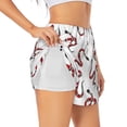 thumbnail image 1 of KLL Red Snake Pattern Shorts Women,Athletic Shorts High Waisted Running Shorts Pocket Sporty Short Gym Elastic Workout Shorts-XX-Large, 1 of 7