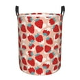 thumbnail image 1 of KLL Red Strawberry Waterproof Foldable Laundry Hamper Bucket with Handles for Storage Bin,Kids Room,Home Organizer (Small ), 1 of 7