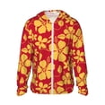 thumbnail image 1 of KLL Red Vintage Flowers Print Men's Women’s UPF 50+ Sun Protection Outdoor Hoodie Jacket Long Sleeve Fishing Hiking Performance Shirt-3X-Large, 1 of 6