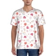 thumbnail image 1 of KLL Red coral and scallop seashell for Men's Baseball Shirts,Short Sleeve Casual Shirts Button Down Shirt for Men Beach Summer Wedding Shirt-Medium, 1 of 7