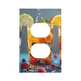 thumbnail image 1 of KLL Refreshing Fruit Infused Drinks Pattern Electrical Outlet Covers, 3" x 5" 1 Pack Electric Receptacle Plug Covers for Decorator Receptacle Outlet & Switch-Style S, 1 of 6