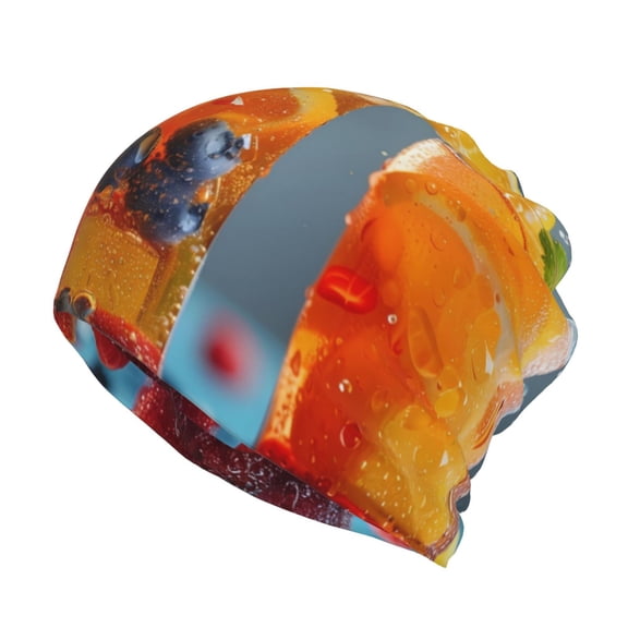 KLL Refreshing Fruit Infused Drinks Pirnt Wicking Running Beanie Head Wrap Cycling Bandana for Men Women