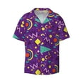 thumbnail image 1 of KLL Retro 80s Style Print Men's Shirt Short Sleeve Button Down Summer Cuba Beach Shirts- 3X-Large, 1 of 7