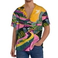 thumbnail image 1 of KLL Retro Futuristic Landscape Print Men's Shirt Short Sleeve Button Down Summer Cuba Beach Shirts- X-Large, 1 of 5