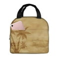 thumbnail image 1 of KLL Retro Palm Tree Print Insulated Lunch Bag Women, Reusable Cute Tote Lunch Box for Adult & Men, Leakproof Cooler Lunch Bags for Work Office Travel Picnic, 1 of 5