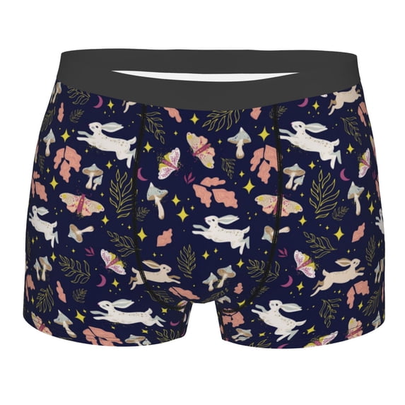 KLL Retro Rabbit Flower Men's Cotton Boxer Briefs Underwear-XX-Large