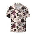 thumbnail image 1 of KLL Retro Red Black Roses Print Men's Shirt Short Sleeve Button Down Summer Cuba Beach Shirts- 3X-Large, 1 of 7