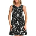 thumbnail image 1 of KLL Retro Skeleton Dancing On Halloween Party Pattern Womens Summer Dresses 2025,Loose Round Neck Sleeveless Sundresses Tank Dresses with Pockets, 1 of 7