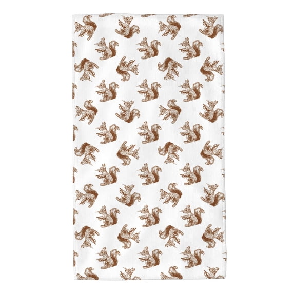 KLL Retro Squirrel Ultra Absorbent & Soft Hand Towels for Bath, Hand, Face, Gym and Spa-27.5x16in