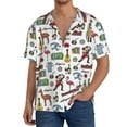 thumbnail image 1 of KLL Retro Style Print Men's Shirt Short Sleeve Button Down Summer Cuba Beach Shirts- Large, 1 of 5