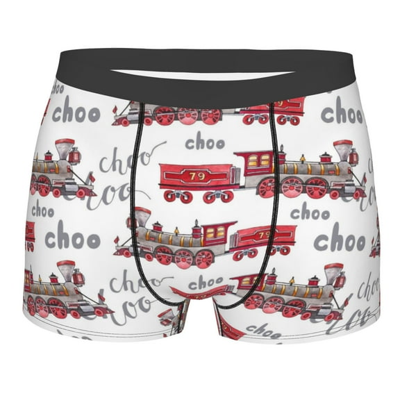 KLL Retro Train Men's Cotton Boxer Briefs Underwear-Medium
