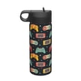 thumbnail image 1 of KLL Retro Video Game Pattern 18OZ Water Bottle With Straw,Stainless Steel Sports Water Cup Flask Sports Water Cup Flask Wide Mouth Travel Thermal Mug, 1 of 8